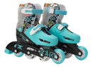 Rollers Stark Kids Extensible Crazy Skull Turquesa Kit Con Protecciones