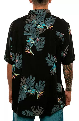 Camisa Quiksilver Hombre Mc The Floral Negro