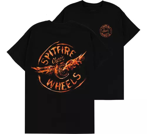 Remera Spitfire Flamed Flying Classic Negro