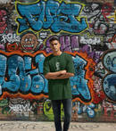 Remera King Of  Art Cracked Wash Verde