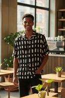 Camisa Hombre Ocn Lennox  Negro/Blanco