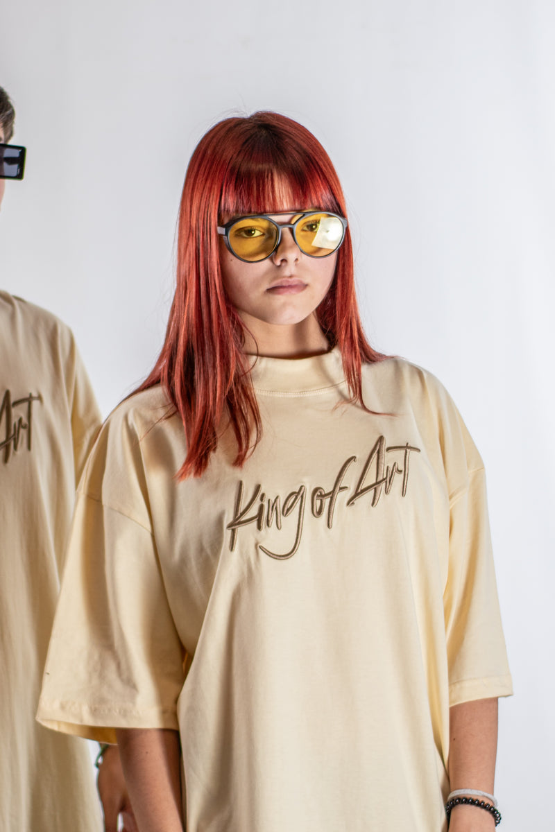 Remera King of Art Unisex Oversize Bold Koa Amarillo  W4