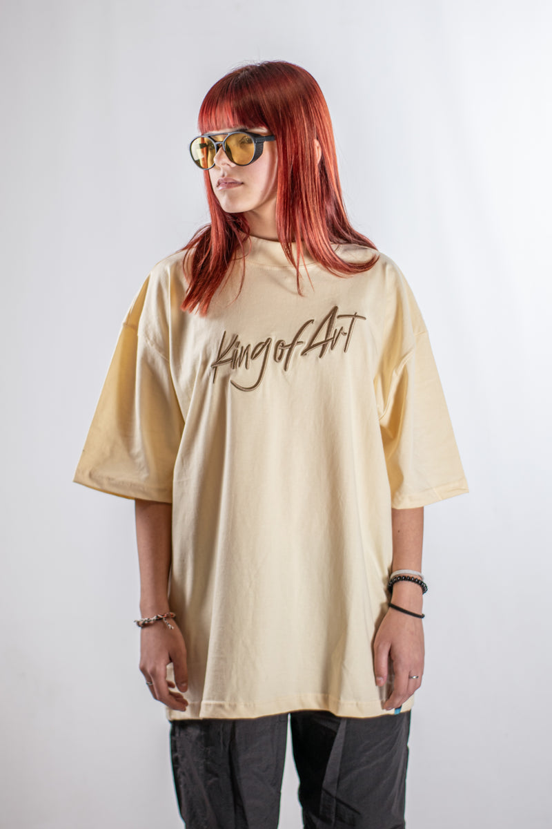 Remera King of Art Unisex Oversize Bold Koa Amarillo  W4