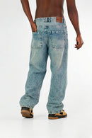 Jean King Of Art Baggy Lasser Blue