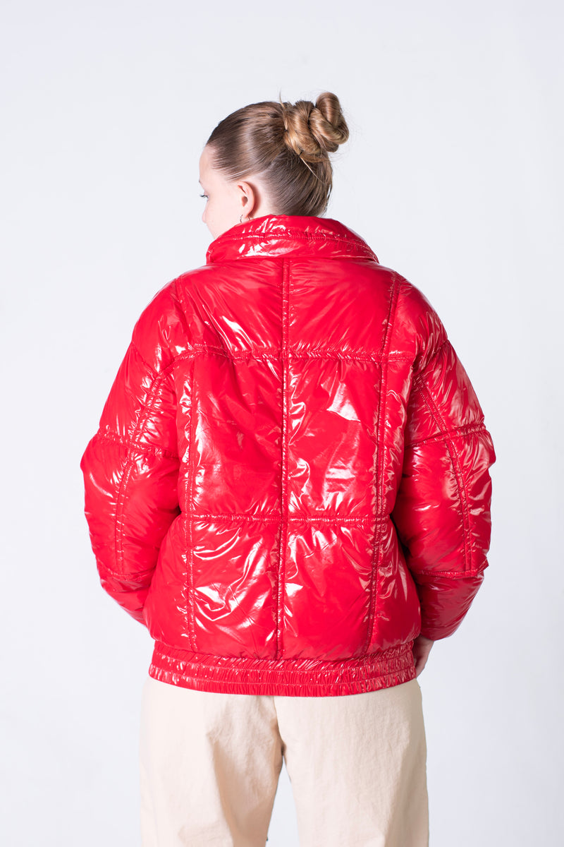 Campera King Of Art Puffer Mujer Zip Rojo