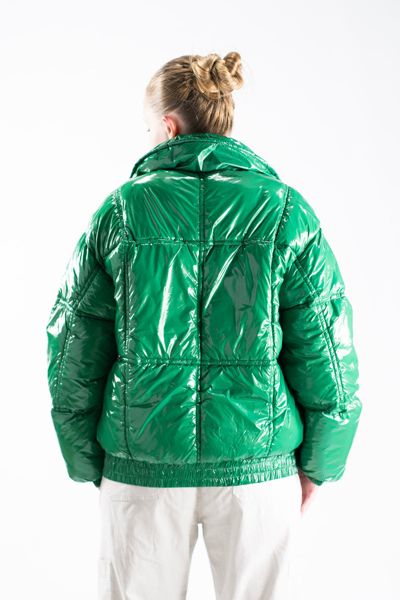 Campera King Of Art Puffer Mujer Zip Verde