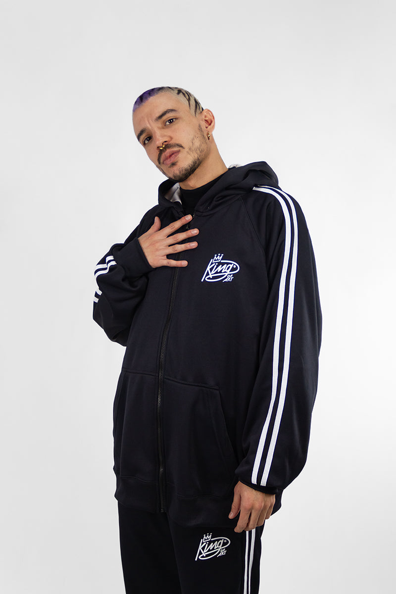 Campera King Of Art H Strips Negro/Blanco 658