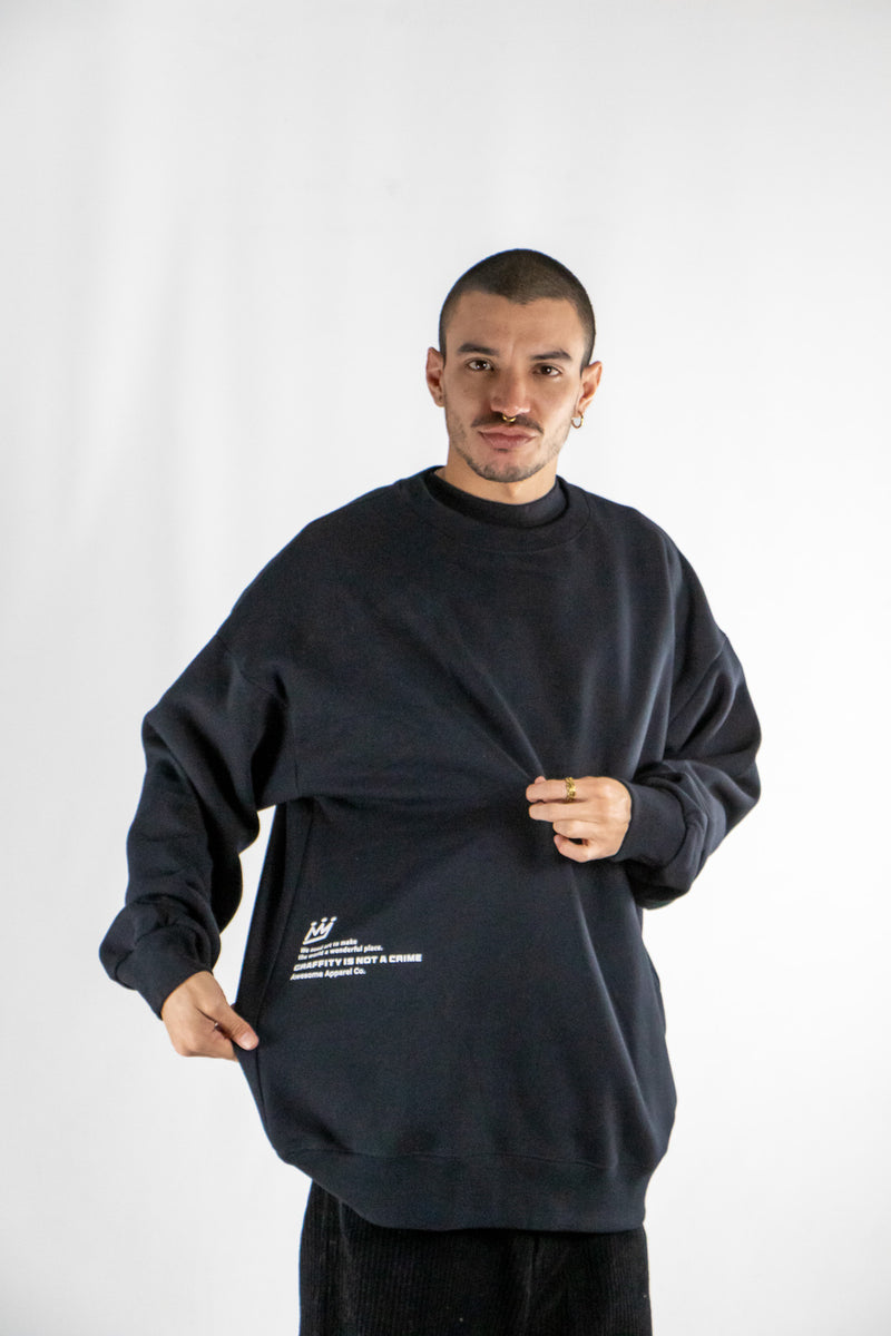 Buzo King Of Art Hombre Essential Negro 6012B