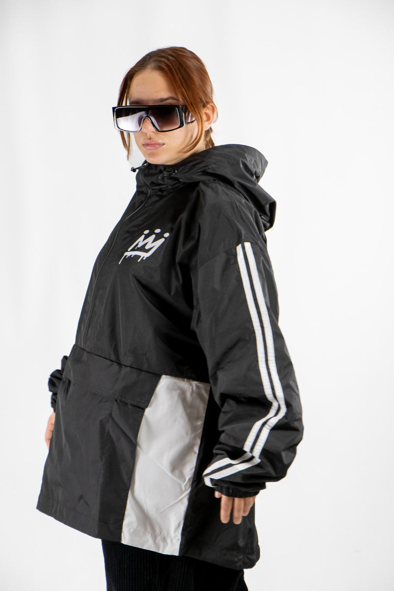 Anorak King Of Art Rompeviento Unisex Somer Negro Y Blanco