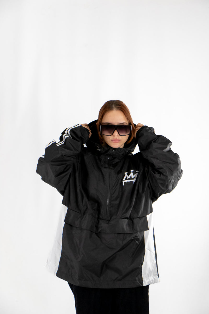 Anorak King Of Art Rompeviento Unisex Somer Negro Y Blanco