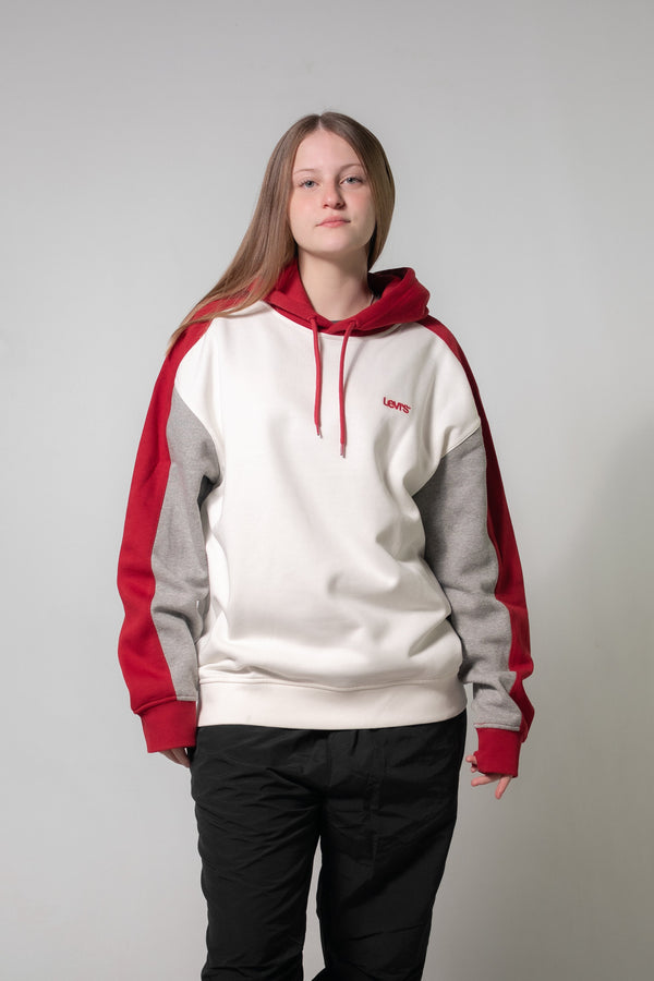 Buzo Levis Unisex Blocked Hoodie Sweat Blanco