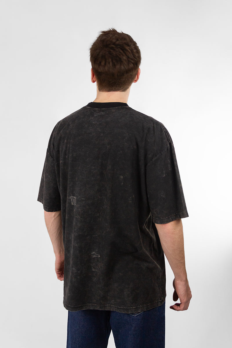 Remera Kingpin Hombre Regular Negro Gastado 684F1 (Producto Outlet)