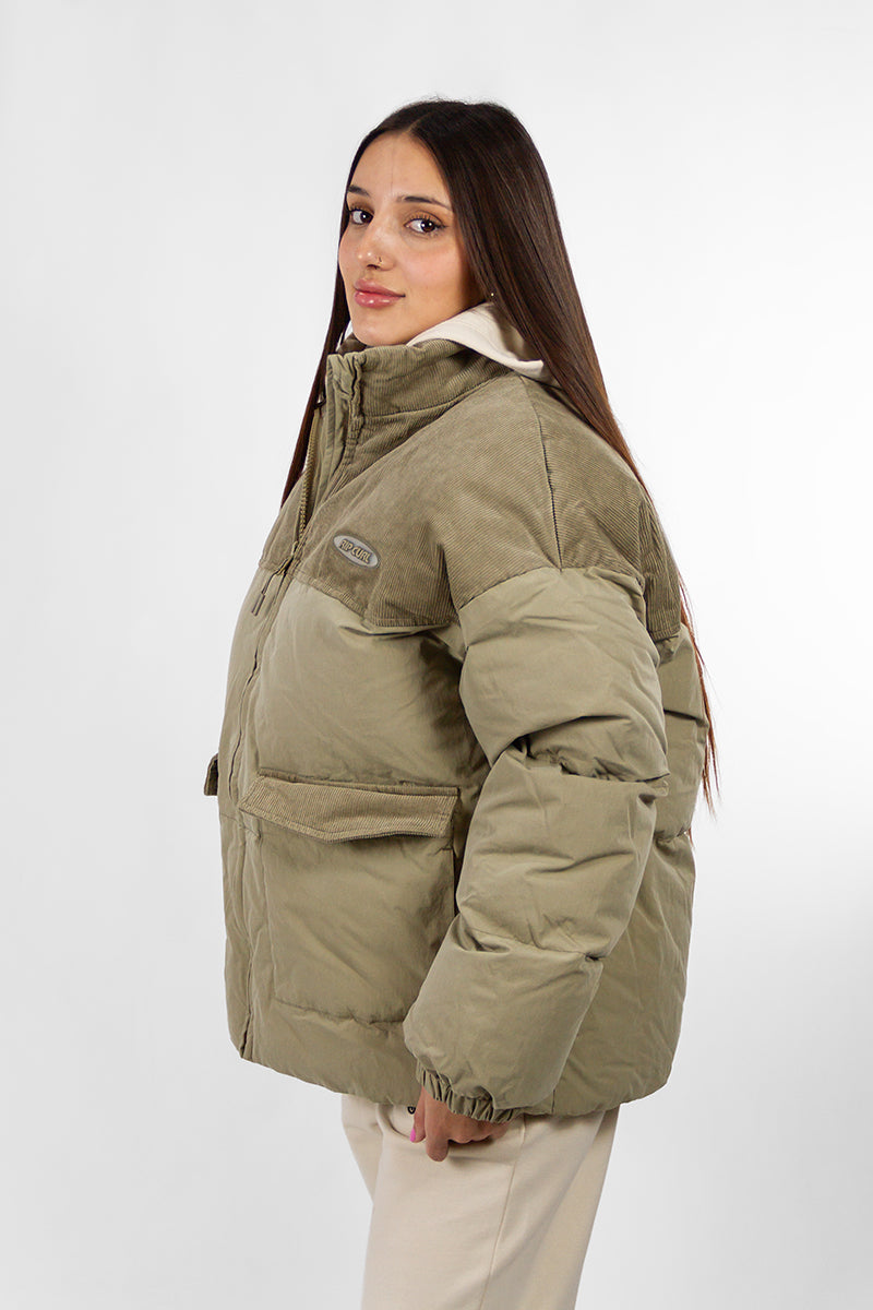 Campera Rip Curl Mujer G JK CORD (N7) Puffer High Tide Verde
