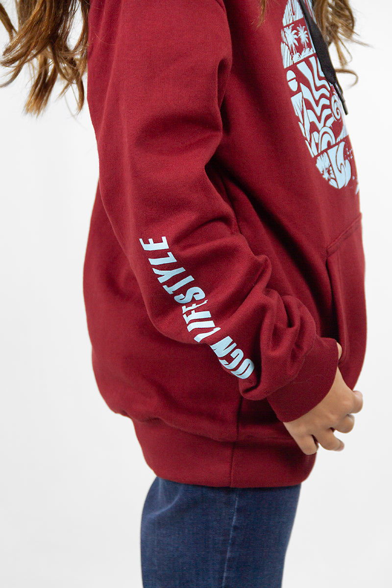 Buzo Ocn Kids Canguro Original Bordo 674N0