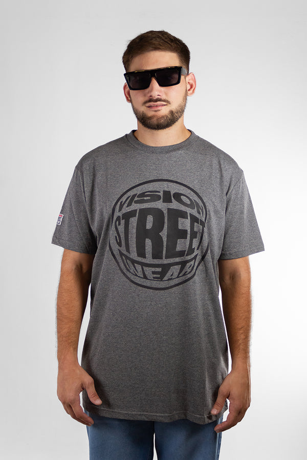 Remera Vision Long Fit Vision Logo Redo Gris