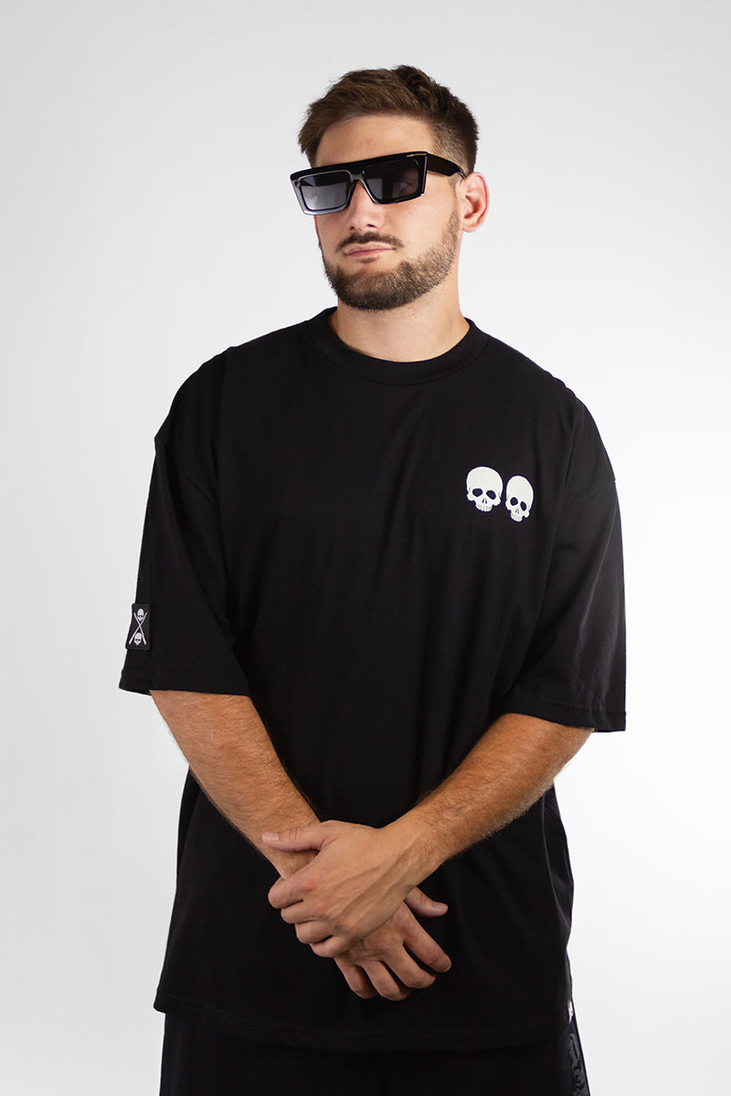 Remera Dos Padres Oversize Negro (Producto Outlet)
