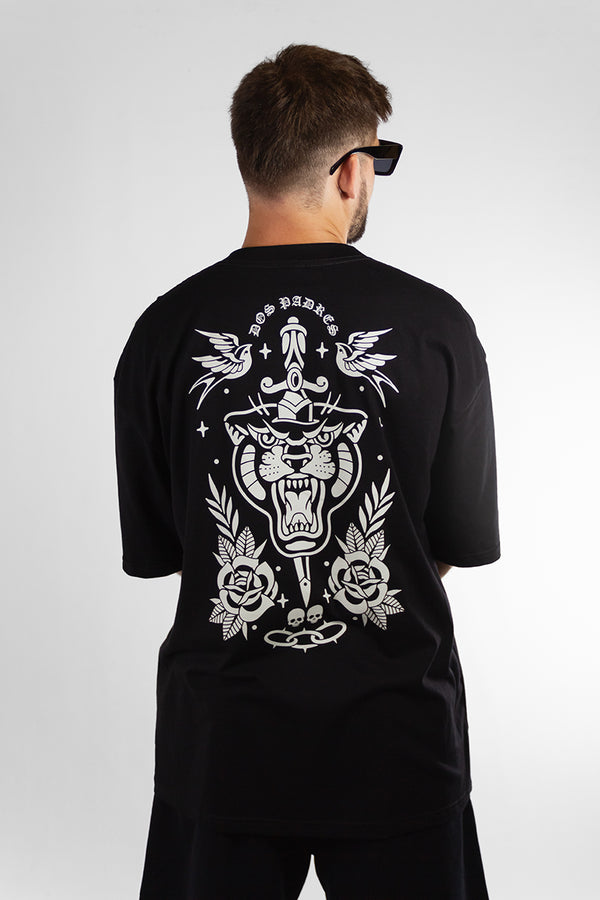 Remera Dos Padres Oversize Negro (Producto Outlet)