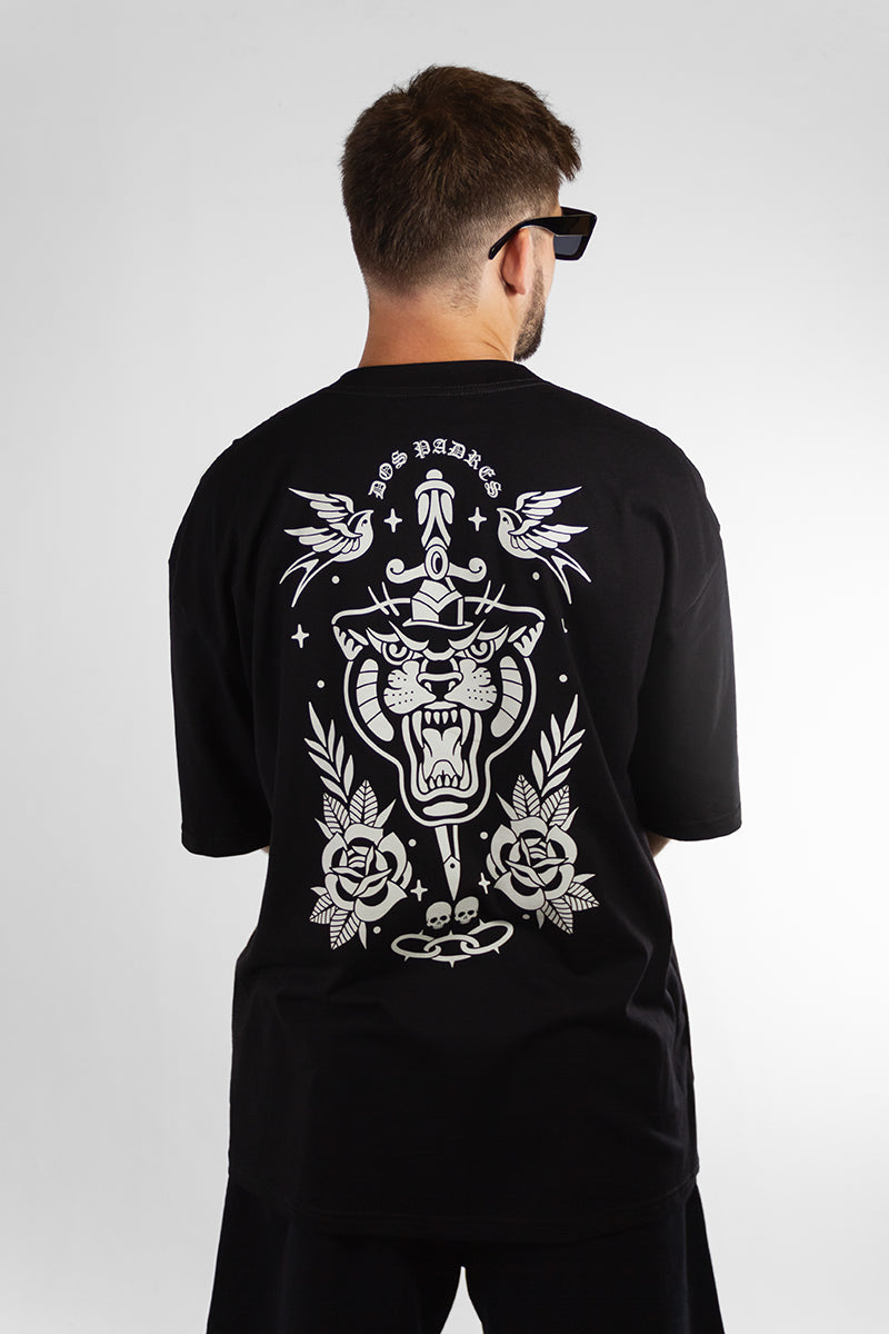 Remera Dos Padres Oversize Negro (Producto Outlet)