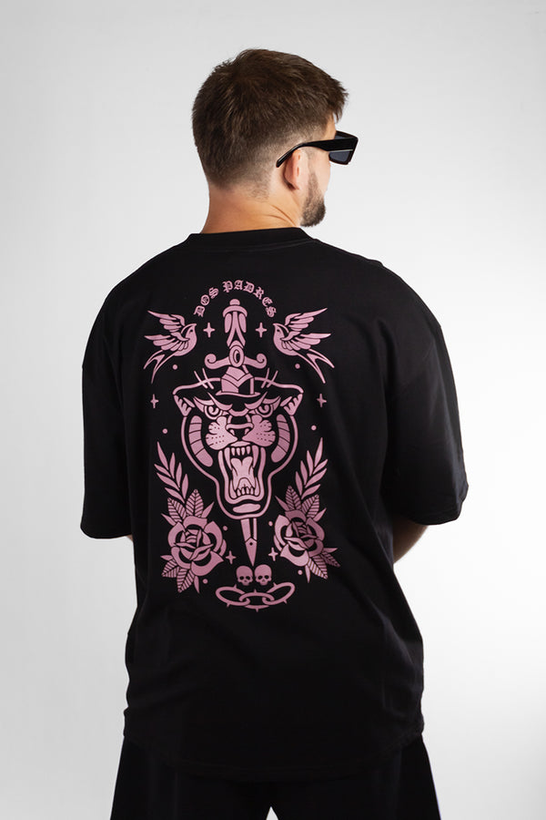 Remera Dos Padres H 2 Fat Oversize Negro Violet