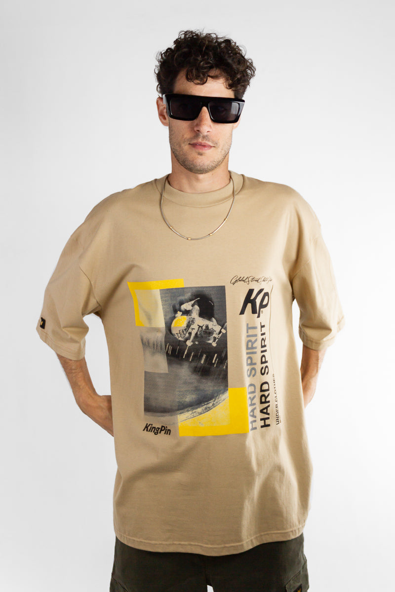 Remera Hombre Kingpin Oversize Beige Y6