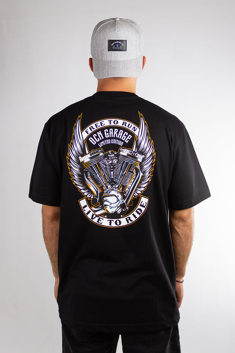 Remera Hombre Ocn Garage Negro A8
