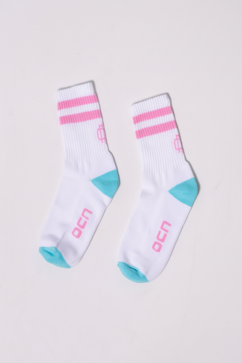 Medias Ocn Tenis Blanco Rosa