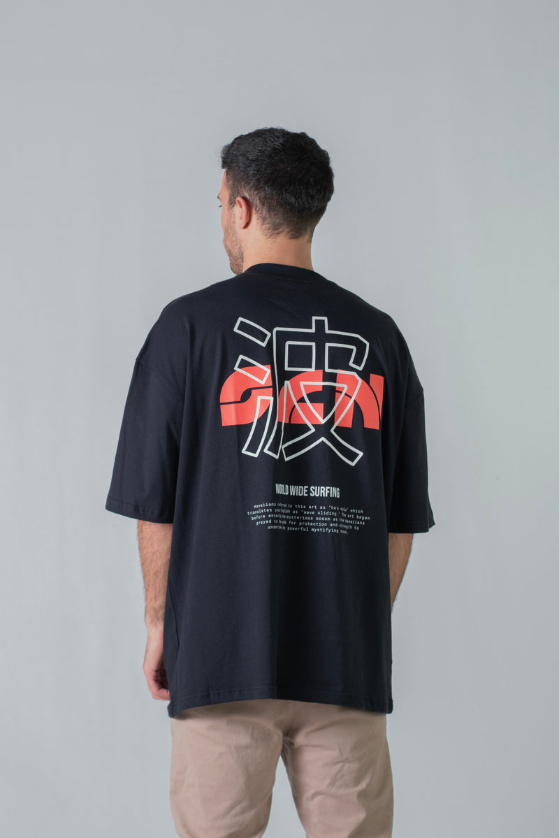 Remera Ocn H Original  Oversize Negro H4