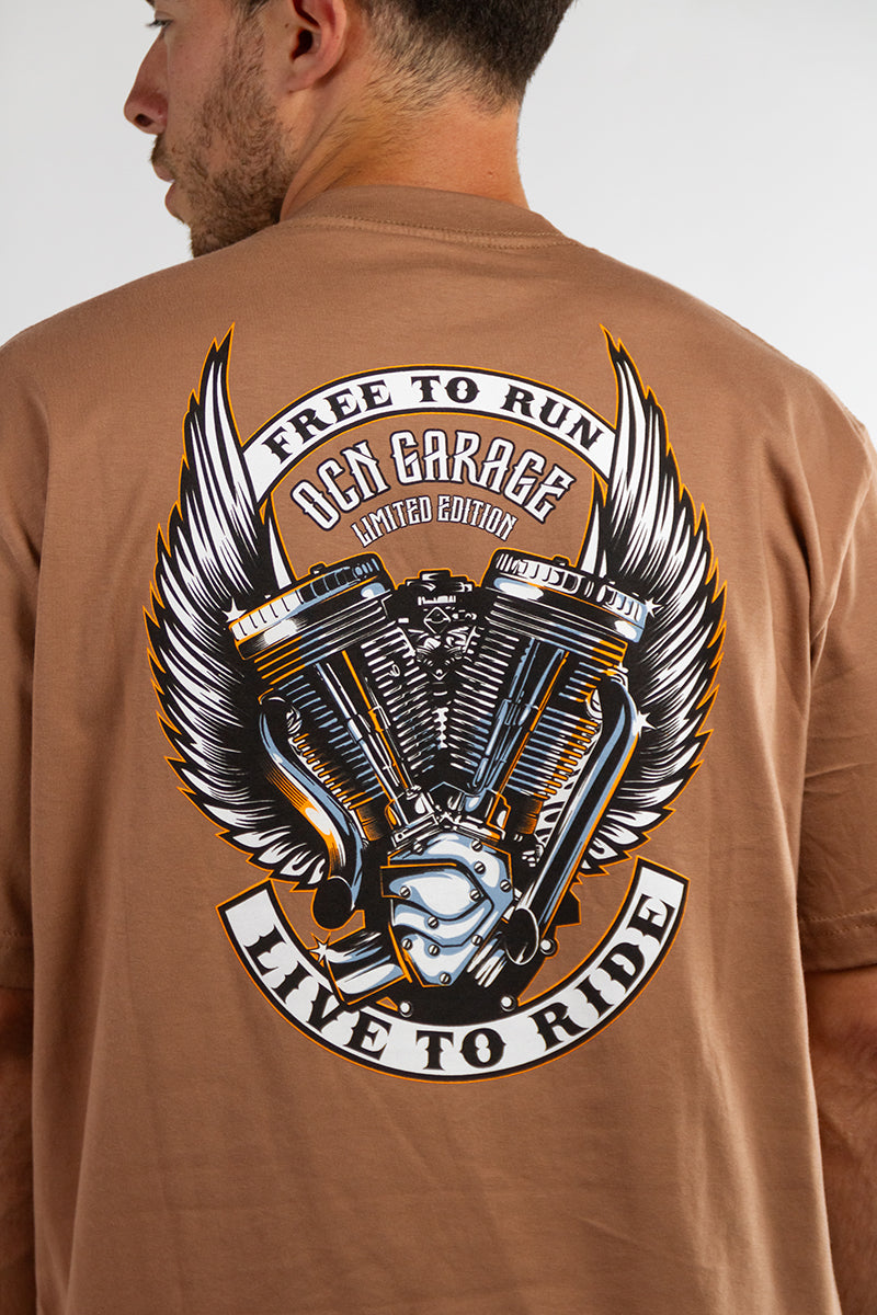 Remera Hombre Ocn Garage Camel A8