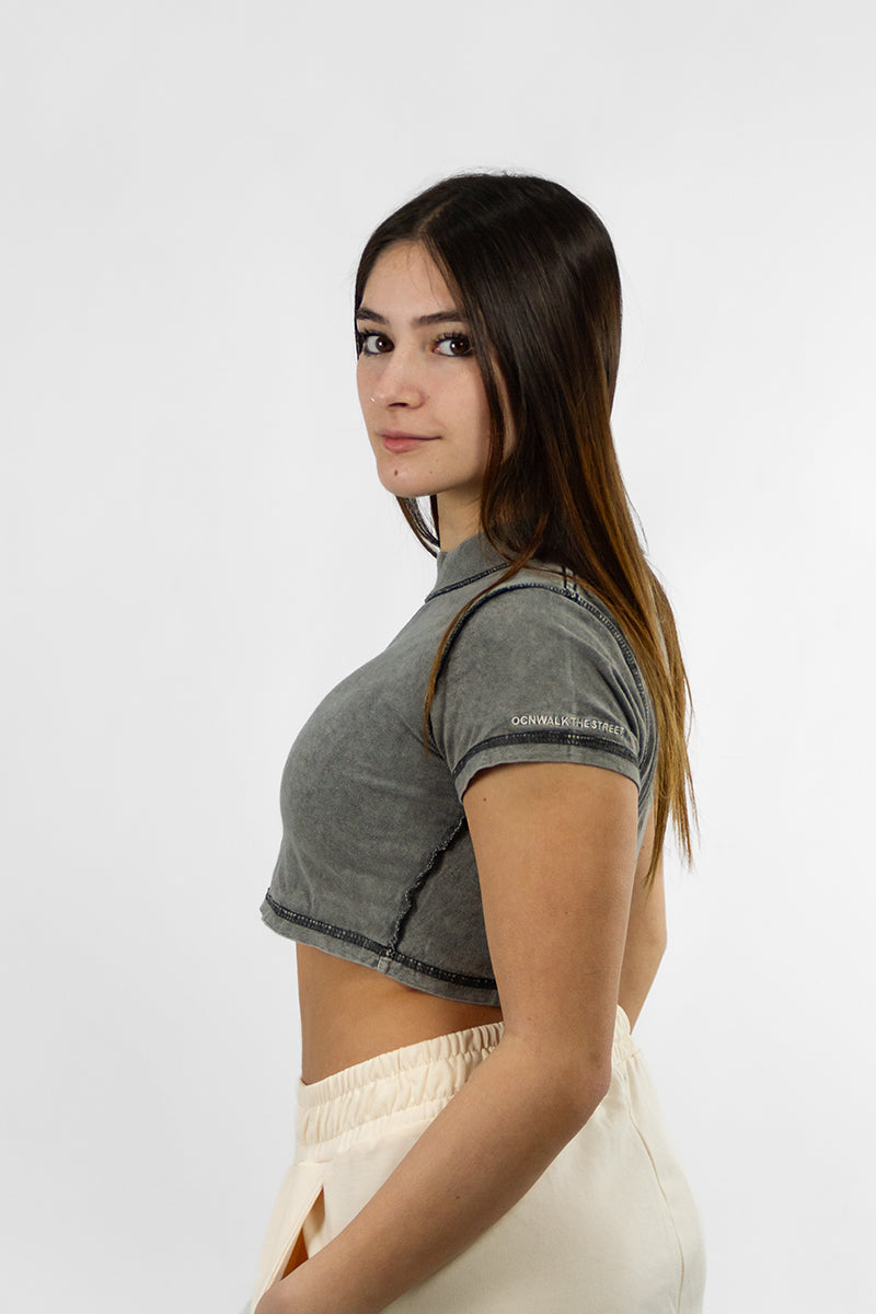 Remera Ocn Mujer Chaotic Gris
