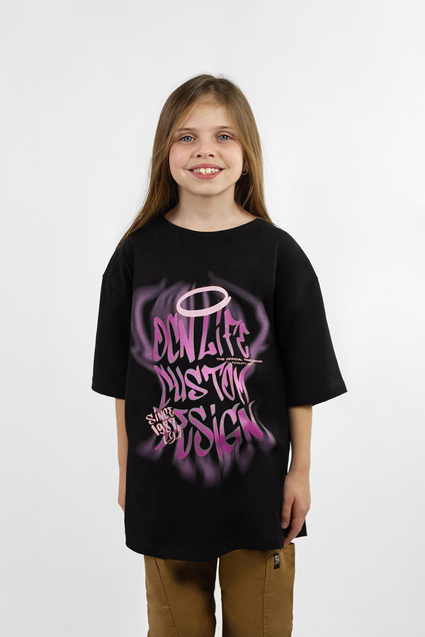 Remera Ocn Kids Over Tee Negro7017L