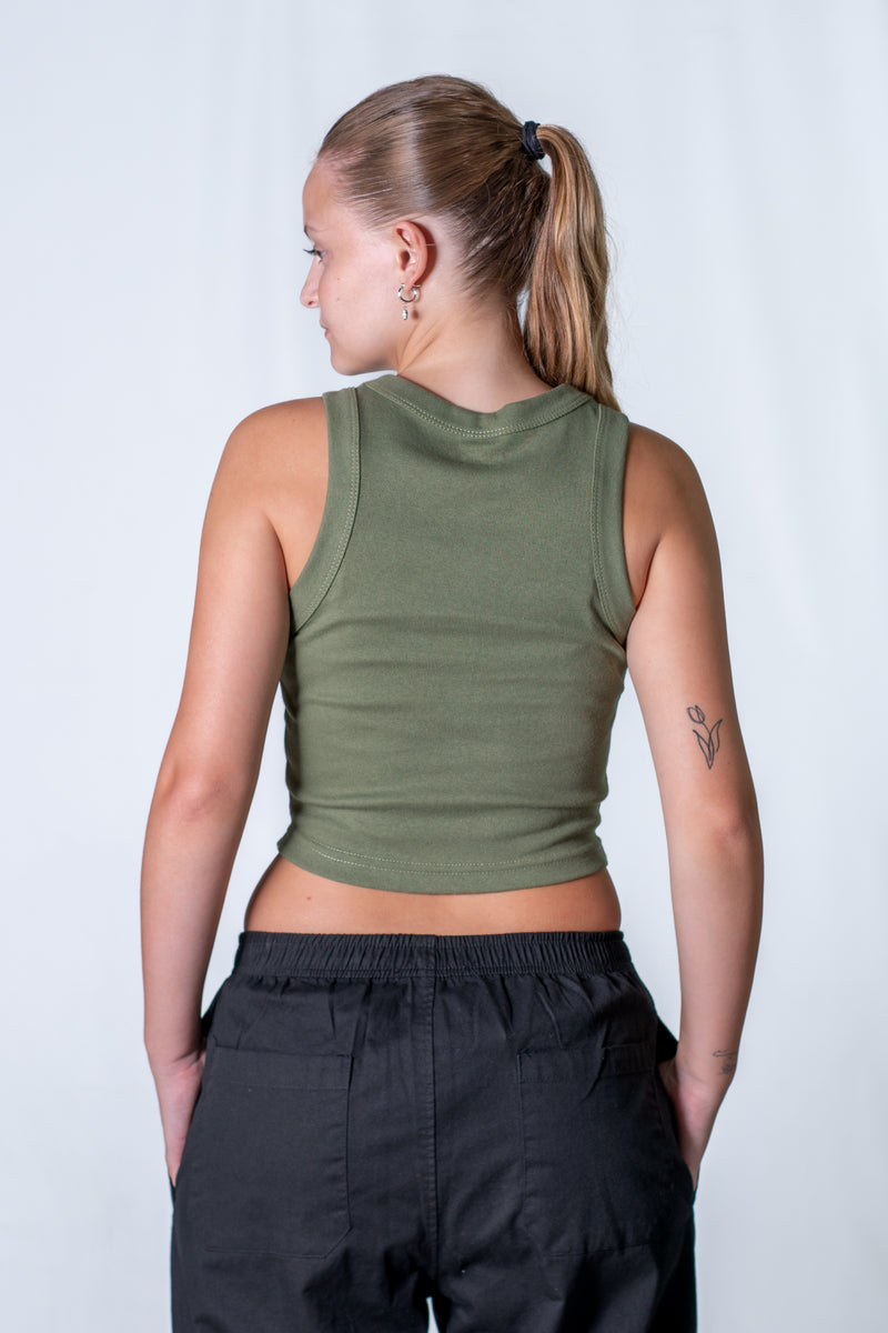 Musculosa Ocn Mujer LIZZIE Surtidos Militar Verde  Crop Top