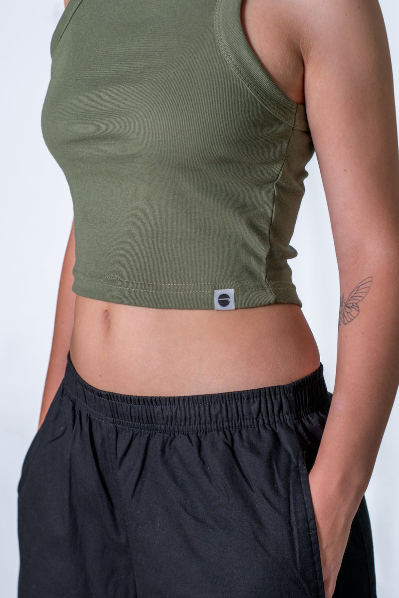 Musculosa Ocn Mujer LIZZIE Surtidos Militar Verde  Crop Top