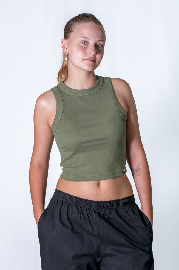 Musculosa Ocn Mujer LIZZIE Surtidos Militar Verde  Crop Top