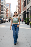 Musculosa Ocn Terra Combinado Verde/Blanco