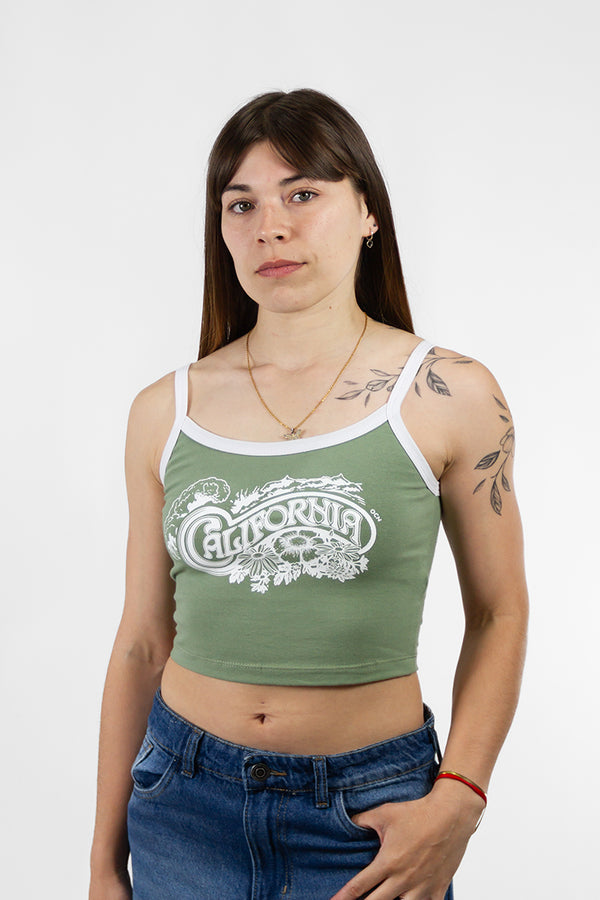 Musculosa Ocn M Terra Combinado Verde/Blanco