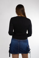 Remera Manga Larga Ocn M Cozy Negro 601