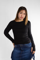 Remera Manga Larga Ocn M Cozy Negro 601