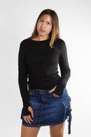 Remera Manga Larga Ocn M Cozy Negro 601