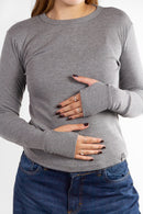 Remera Manga Larga Ocn M Cozy Gris 603