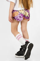 Short Ocn Kids Waves Flores Violetas