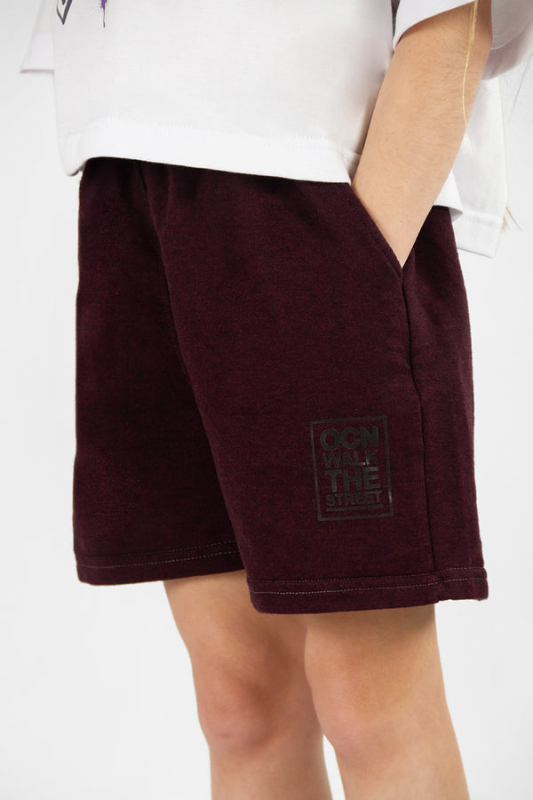 Bermuda Kids Ocn Cracked Wash Bordo Y2