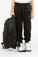 Jogging Ocn Kids Fist Negro Etiqueta Letras