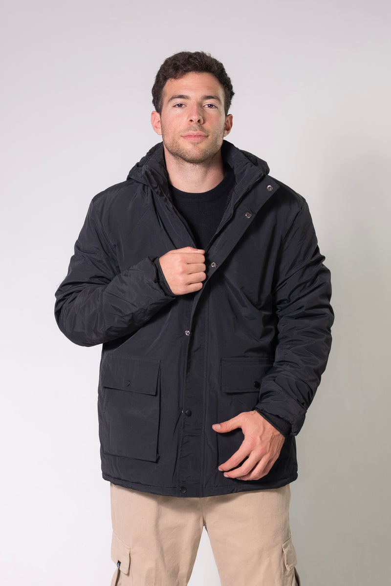 Campera Ocn H Covert Imp Negro