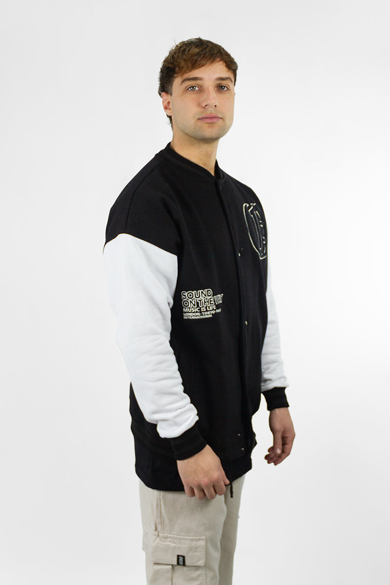 Campera Ocn Hombre Varsity Negro 87 658K2