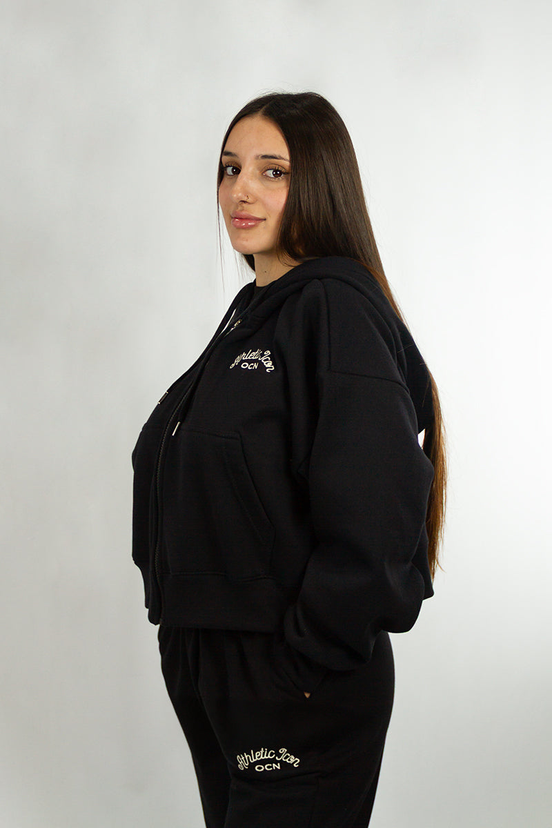 Campera Ocn M Crop Boston 601M6 Negro