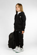 Campera Ocn Kids College Negro Parche Logo Redondo