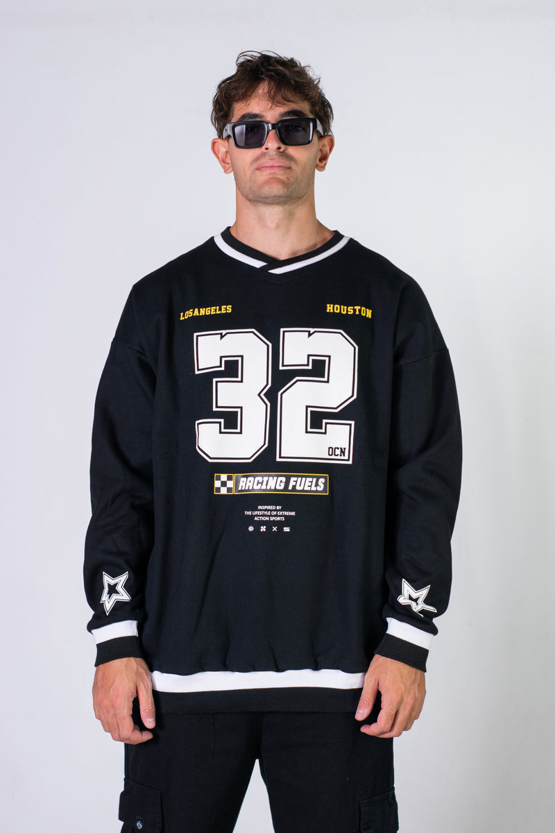 Buzo Oversize Buzos Jogging Buzo Ocn Hombre Oversize Racing Negro Q3