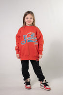 Buzo Ocn Kids Oversize Varsity Rojo V3