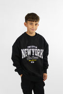 Buzo Ocn Kids Oversize Varsity  Negro V2