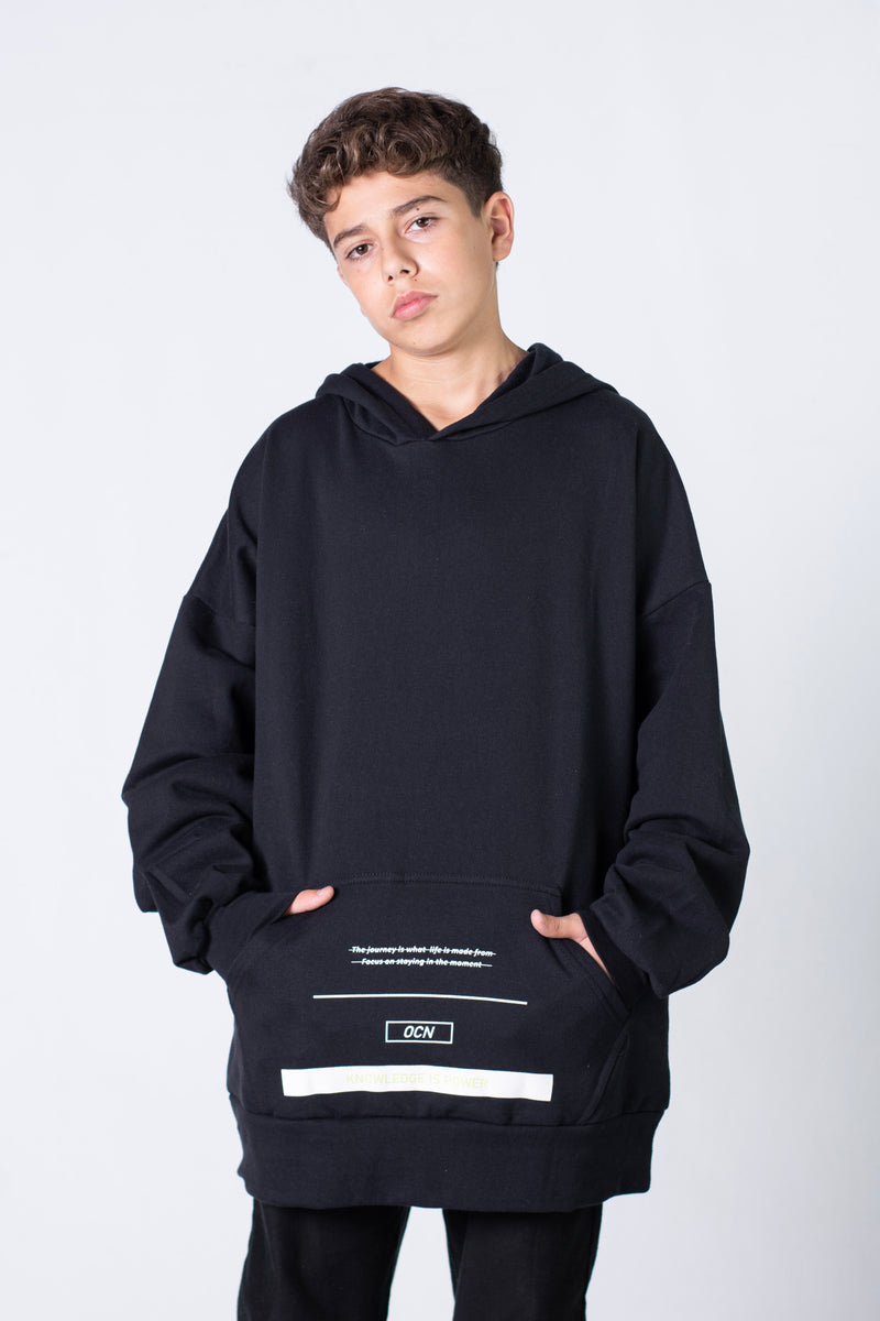 Buzo Ocn Canguro Original Oversize Negro